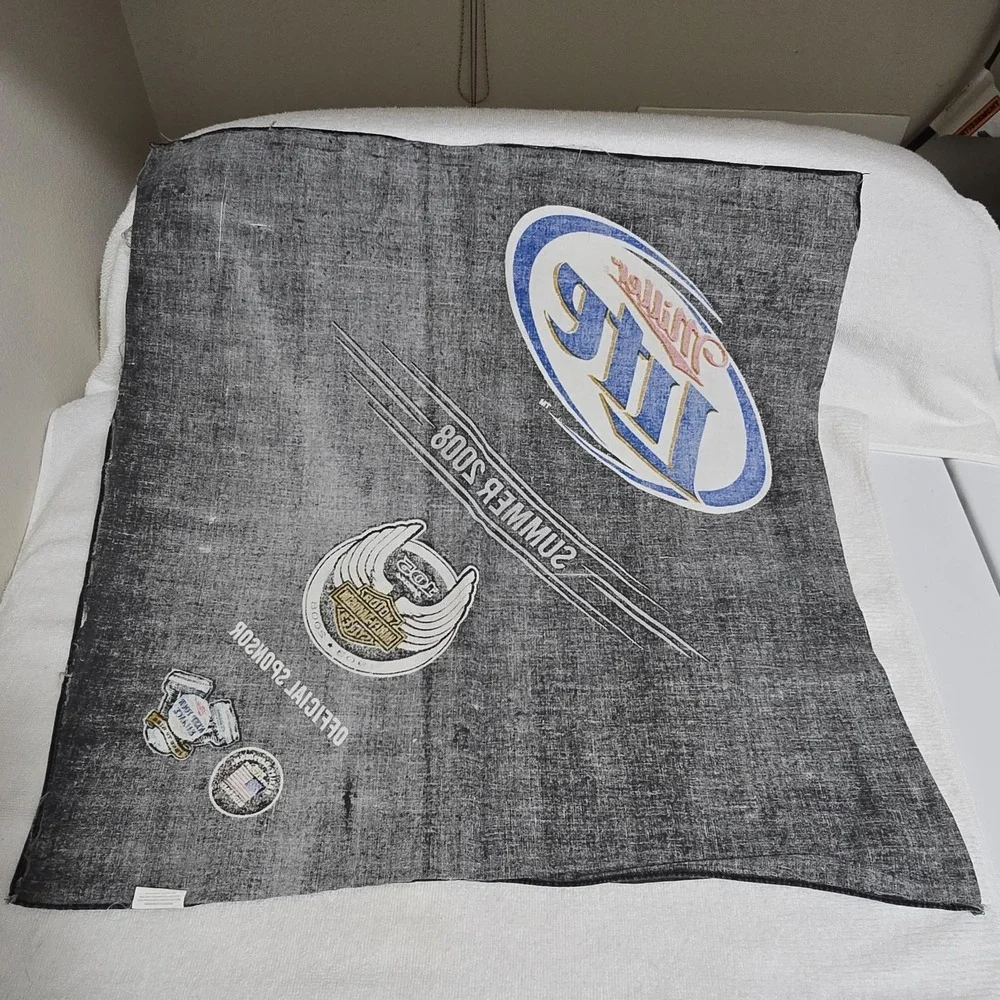 VTG Harley‎ Davidson Handkerchief Bandana 21x21 Eagle Flag + Miller Lite Bandana